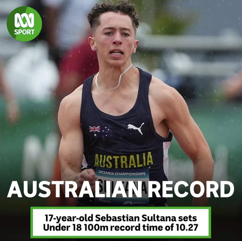 Sultana smashes Aust junior 100m record