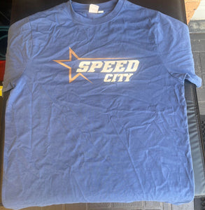 Speedcity Retro Logo "Denim Blue" Men Team Cotton Training T-Shirt